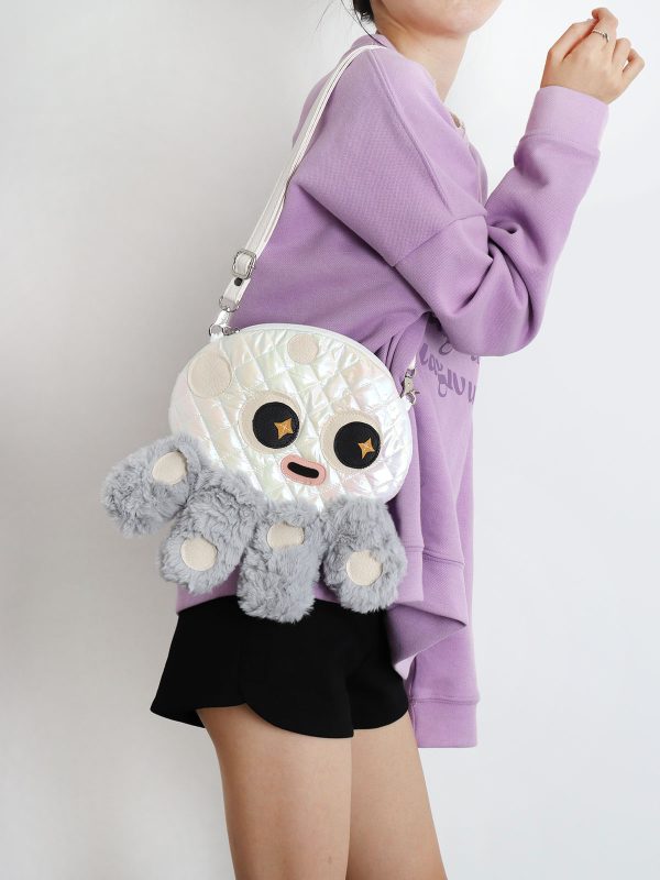 Cute Soft Plush Octopus Crossbody Bag - Fashionable Compact Underarm Bag in Korean Style, Versatile for Everyday Use