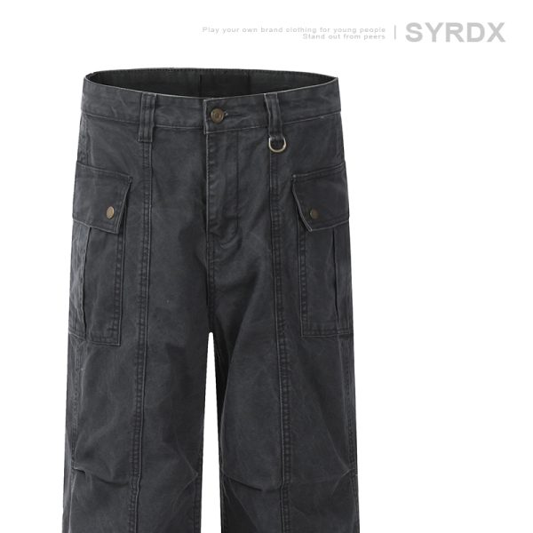 Deconstructed Patchwork Design Casual Pants for Men - 2025 Spring Collection Loose Wide-Leg Work Pants
