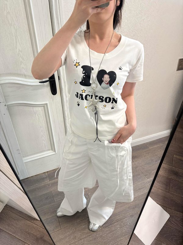 Detachable Two-Way Wear White Wide-Leg Pants for Women - Casual Loose Fit Spring Style, Versatile Straight Long Trousers