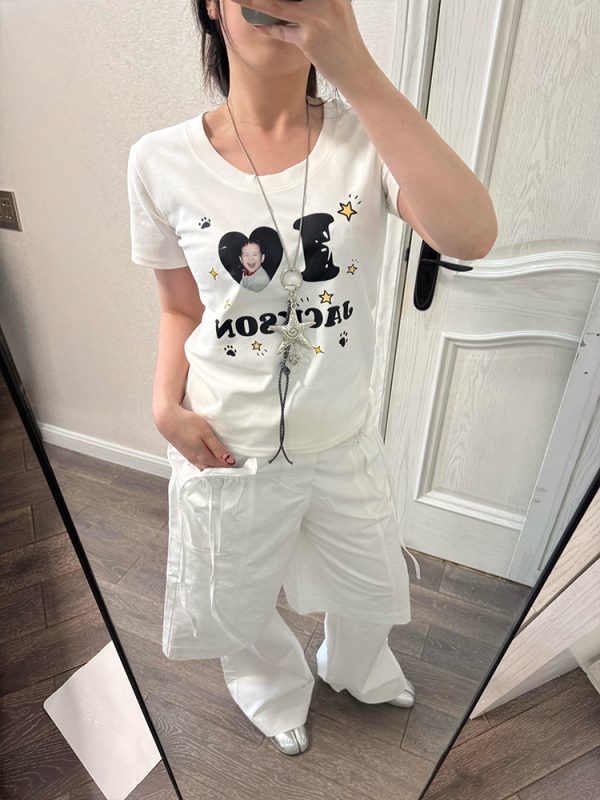 Detachable Two-Way Wear White Wide-Leg Pants for Women - Casual Loose Fit Spring Style, Versatile Straight Long Trousers