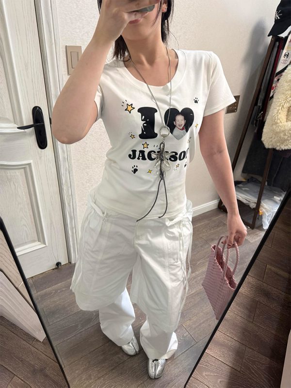 Detachable Two-Way Wear White Wide-Leg Pants for Women - Casual Loose Fit Spring Style, Versatile Straight Long Trousers