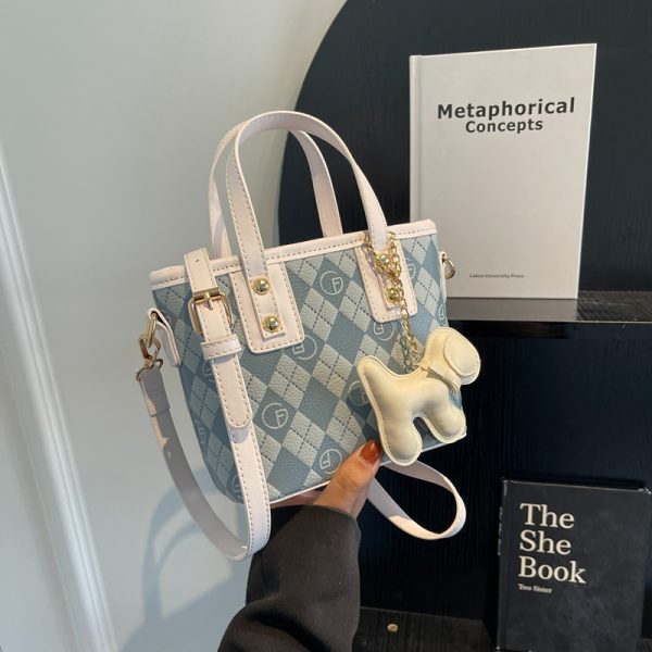 Diamond-Patterned Tote Bucket Bag for Women - Versatile Small Crossbody Shoulder Bag 2025 Fashion Trend
