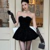 Disney Princess Big Bow Rhinestone Strapless Dress - 2024 Spring/Summer Collection, Y2K Inspired, Perfect for Special Occasions