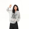Distressed Hollowed-Out Long Sleeve Cover-Up Top for Women - Retro American Style Sun Protection Knitted Summer Fashion