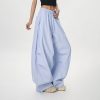 Dopamine Blue Wide-Leg Casual Pants for Women - Summer Loose Fit Dance & Jazz Style