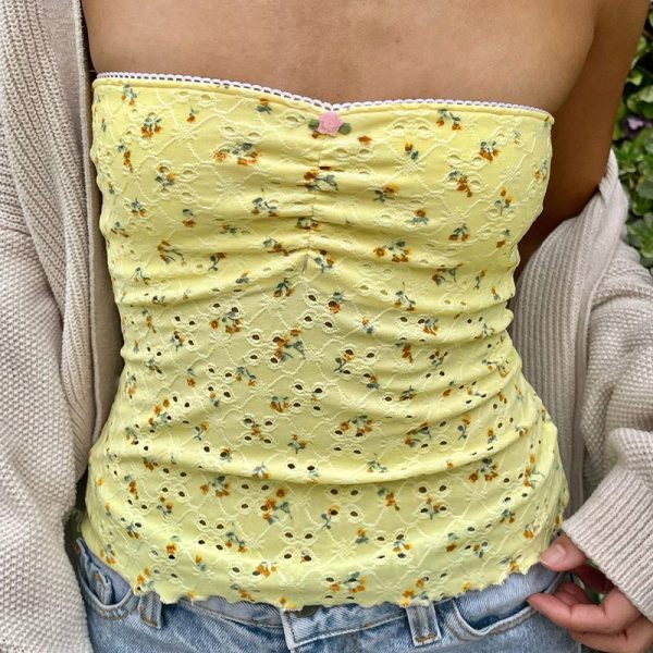 Dopamine Color Fresh Yellow A-Line Long Skirt for Girls with Butterfly Tie and Spliced Design - Y2K Inspired Fashion