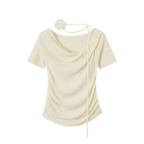 Dopamine Green Loose Short-Sleeve T-Shirt, Summer Knit Top for May Day Outings, Casual Style, Perfect for Photoshoots and Everyday Wear