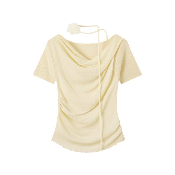 Dopamine Green Loose Short-Sleeve T-Shirt, Summer Knit Top for May Day Outings, Casual Style, Perfect for Photoshoots and Everyday Wear