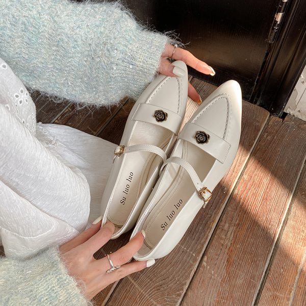 Elegant Chinese-Style Vintage Mid-Heel Shoes for Women - Handmade Genuine Leather Deer and Nara Commuting Footwear