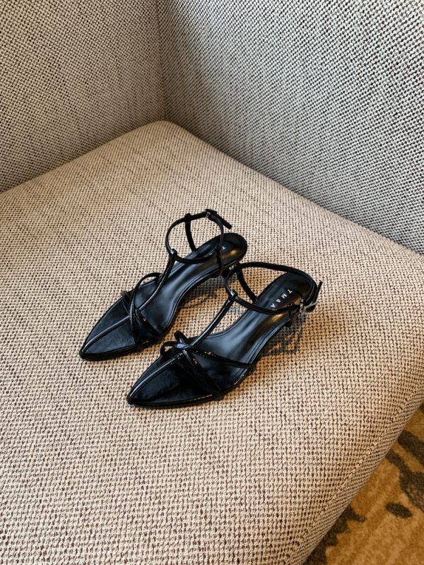 Elegant French Pointed Toe Stiletto Sandals for Women - 2025 New Style Cross Strap Summer Commuting Shoes