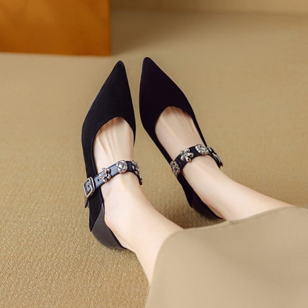 Elegant French Style Thin-Heeled High Heels Women's Mary Jane Shoes - Chic Italian Design for Fashionable Looks