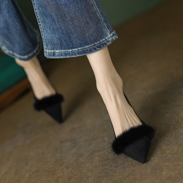 Elegant Italian Pointed Toe Stiletto Heels in Genuine Leather Suede - Women's Fashionable High Heels for Chic Style