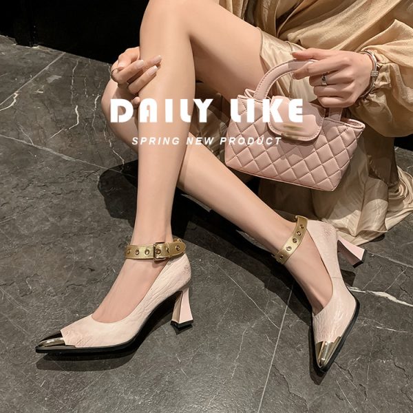 Elegant Pointed Toe High Heels with Ankle Strap for Women - Chic Italian Style Fashionable Footwear