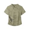 Elegant Women's Fitted Tie-Dye Embroidered Short-Sleeve T-Shirt - Pure Cotton Chinese Style Top for a Chic Look