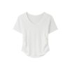 Elegant Yellow V-Neck Short Sleeve T-Shirt for Women with Waist Design and Pleats, Perfect for Casual 90s Inspired Looks