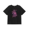 Embroidered Mermaid Print Short-Sleeve T-Shirt for Women - Summer Loose Top, Age-Reducing, Niche Style, 90s Inspired Fashion