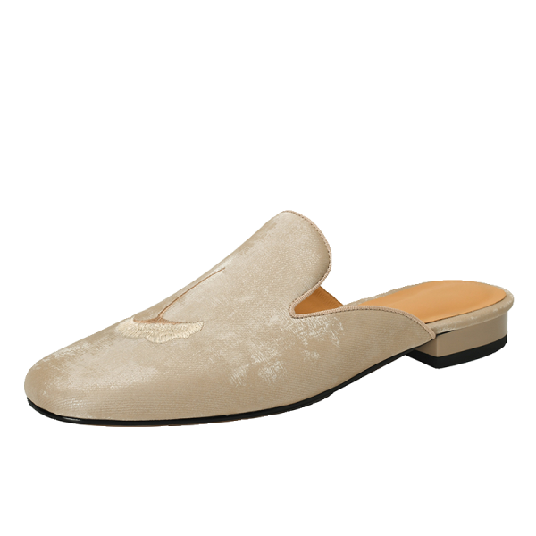 Embroidered National Style Open-Toe Half Slippers for Women - High-End Outdoor Flat Sandals, Italian Corso Venezia Inspired