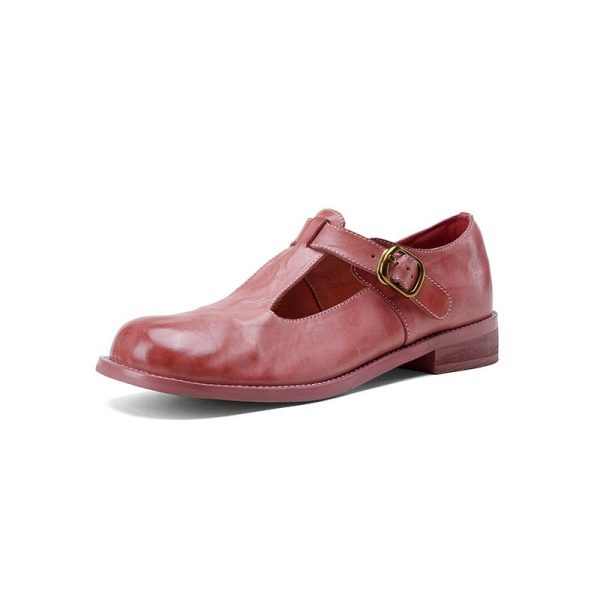 Exquisite Genuine Leather Round-Toe Flat Shoes in Washed Horse Leather - Italian Style Classic Footwear for Effortless Elegance