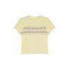 Fair Isle Geometric Jacquard Short-Sleeve T-Shirt for Women, Slim Fit Flattering Summer Style, Trendy Knit Top