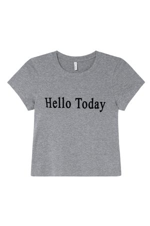 Flocked Letter Printed Short Sleeve T-Shirt for Women - Summer 2025 Slim Fit Casual Top - Trendy Y2K Style