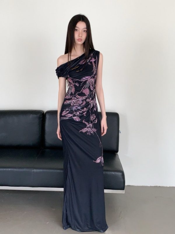 Floral Elastic Mesh Vest Top with Wrinkled Slim Fit for a Desert Island Night, Perfect for Y2K and Current Trends