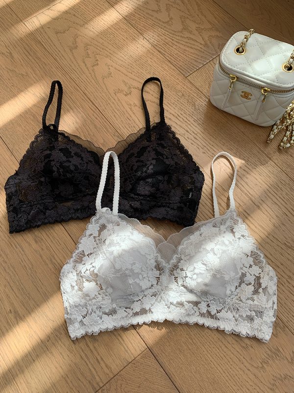 Floral Lace Wireless Bra for Summer - Lightweight Minimizing Underwear with Beautiful Back Design for Big Chest Support