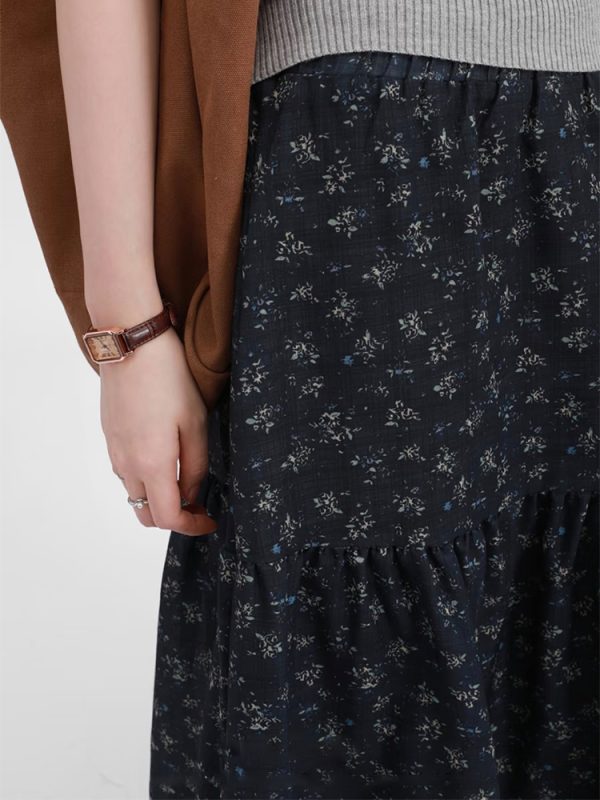 Floral Plus Size A-Line Long Skirt for Women, Summer 2025 Lightweight Style, Flattering Design to Hide Belly