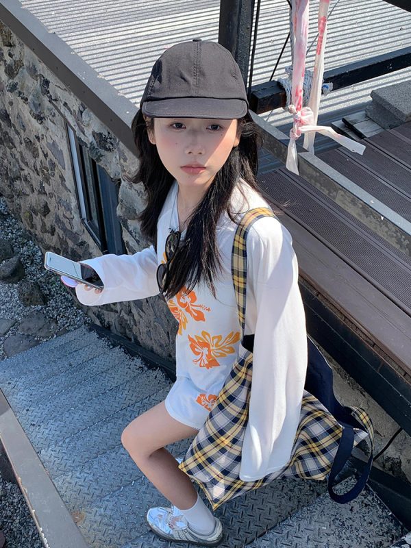 Floral Print Long Sleeve T-Shirt for Women - American Style Loose Round Neck Sun Protection Cover-Up - Summer Thin Top
