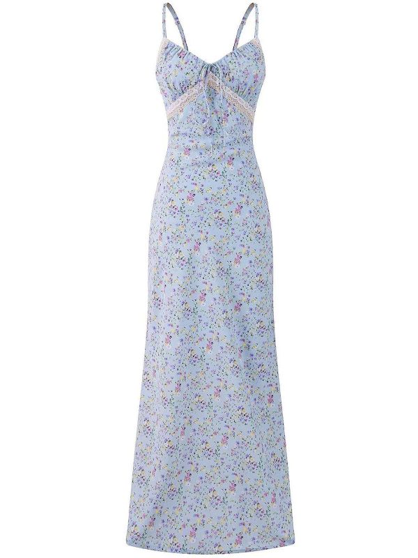 Floral Spaghetti Strap Dress for Women - Summer Beach Vacation Long Skirt, Sexy V2025 Style, 90s Inspired Fashion