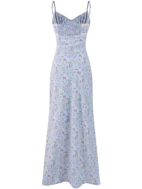 Floral Spaghetti Strap Dress for Women - Summer Beach Vacation Long Skirt, Sexy V2025 Style, 90s Inspired Fashion