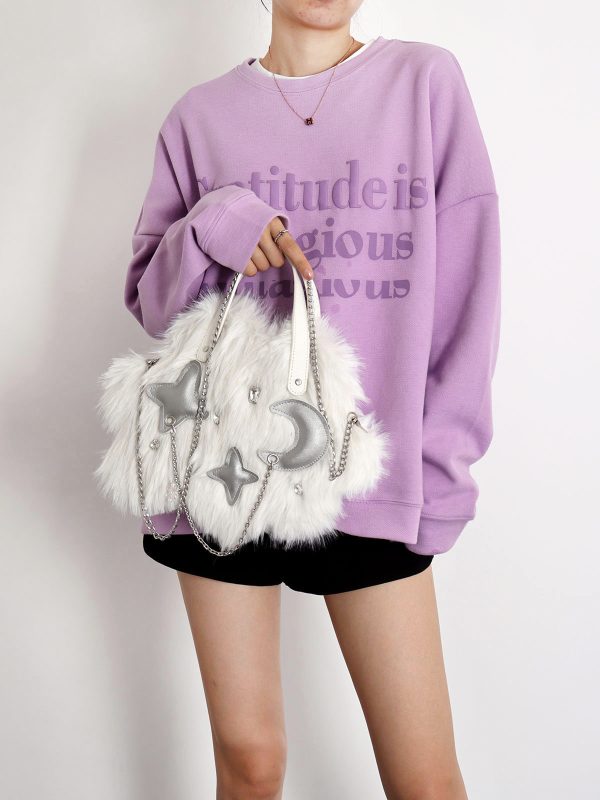 Fluffy Cloud Bag for Women - Niche High-End Long-Haired Handbag & Crossbody Bag for Autumn/Winter 2023, Cute and Stylish