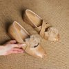 French Retro Artistic Flat Ballet Shoes with Deer and Nara Design - Trendy Fairy Style for Y2K and Korean Fashion Lovers