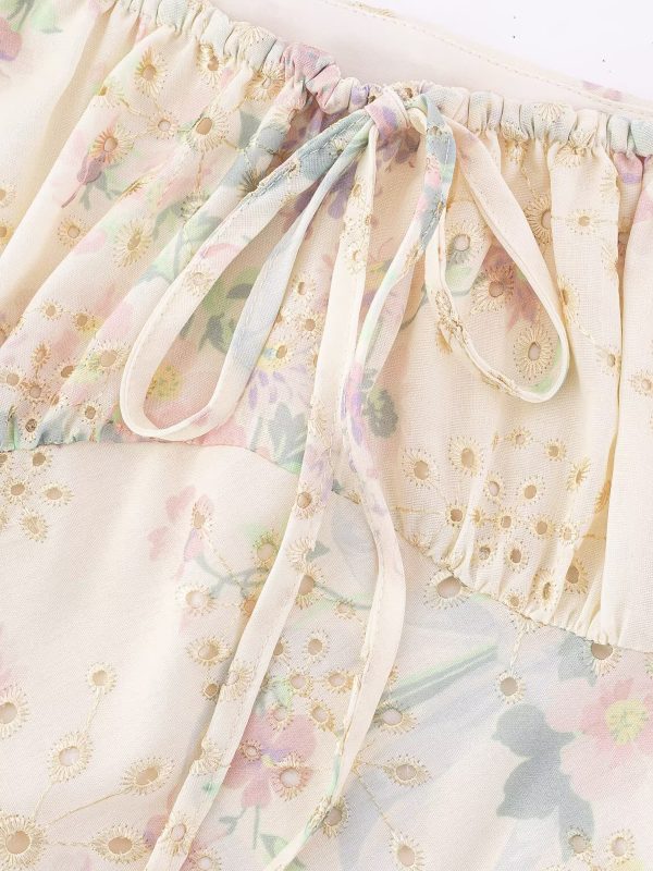 French-Style Embroidered Floral Dress for Women, High-End Quality Long Summer Dress 2025, Elegant Vintage Vibes