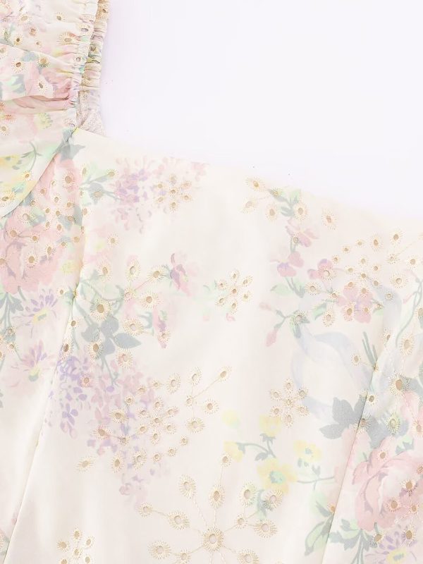 French-Style Embroidered Floral Dress for Women, High-End Quality Long Summer Dress 2025, Elegant Vintage Vibes