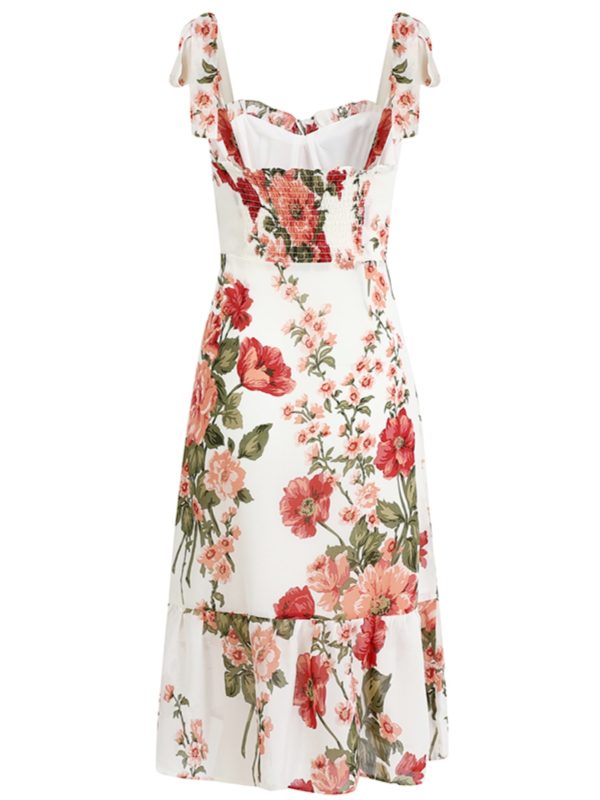 French-Style Long White Dress for Women - 2025 Summer Vacation Look, Yu Shuxin Inspired, Chic & Elegant Fashion Essential