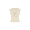 French-Style Off-Shoulder Short Sleeve T-Shirt for Women, Summer 2025 Slim-Fit V-Neck Top, Trendy Casual Wear