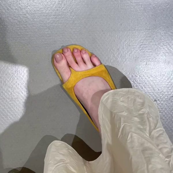 French Style Sheepskin Height-Increasing Thong Sandals for Women - Versatile Slip-On Roman Flip-Flops for Outdoor Wear