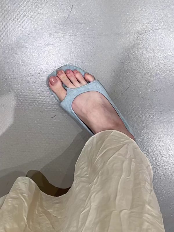 French Style Sheepskin Height-Increasing Thong Sandals for Women - Versatile Slip-On Roman Flip-Flops for Outdoor Wear