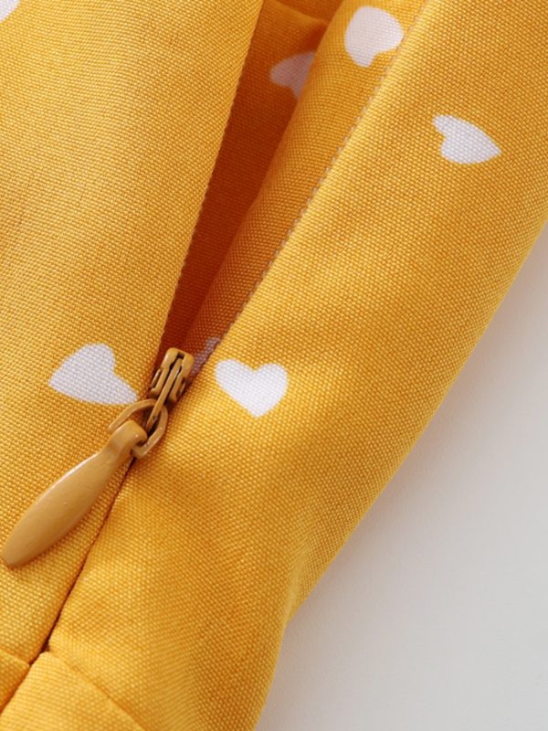 French Style Yellow Spaghetti Strap Dress for Women - Petite Summer Vacation Dress 2025