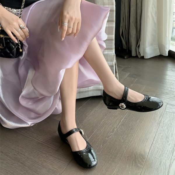 French Vintage One-Strap Side-Cut Mary Jane High Heels for Women - Fashionable and Versatile, Perfect for Stylish Outfits
