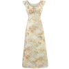 French Vintage V-Neck Ruffled Gradient Printed Dress for Women - Summer 2025 Long Skirt, Boho Chic Style
