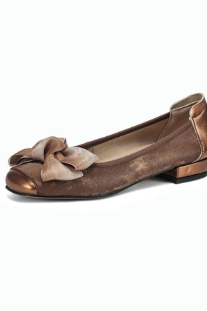 Genuine Leather Bow Low-Heeled Shallow Mouth Flats for Women - Summer Soft Sole Egg Roll Shoes Size 31-43, Trendy Comfort Footwear