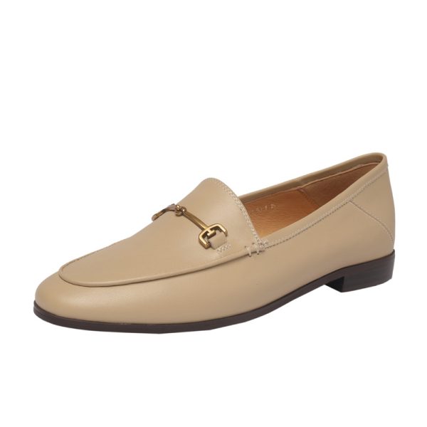 Genuine Leather Loafers for Women, Low-Heeled Flat Shoes, Soft-Soled Driving Shoes, Chic Italian Style Footwear