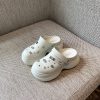 Genuine Leather Thick-Soled Closed-Toe Sandals for Women - 2025 Summer Versatile Half Slippers, Niche Fashion Footwear