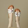 Genuine Leather Women's Flat Slippers - Italian Corso Venezia One-Word Strap Sandals for Outdoor Casual Cool Style