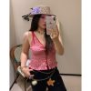 Gold Hollow Out Strap Tank Top for Women - Plus Size Summer Outfit, Big Support, Trendy Hot Girl Style 2025