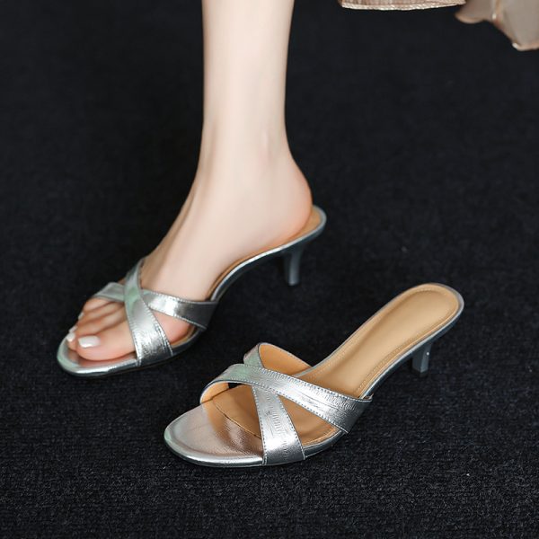 Gold Open-Toe Stiletto Sandals for Women - Summer Italian Style Corso Venezia Shoes, Perfect for Skirts and Dresses