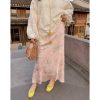 Gold Satin Fishtail Half Skirt for Women - Plus Size Retro Chinese Style National Wind 2025 Fashion
