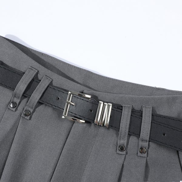 Gray High-Waisted Suit Pants for Women - Slimming Straight Leg Design, High-End Drape, Casual Spring/Summer 2025 Style