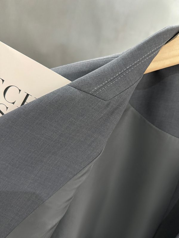 Gray Short Sleeve Suit Jacket for Women - Thin Summer Blazer, Trendy Korean Style 2025 Fashion, High-End Professional Look